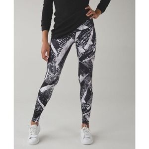 Lululemon Wunder Under Pant III in Static Mist Black White Leggings